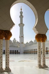 Fotobehang heikh Zayed Grand Mosque, abu dhabi, moskee, architectuur, gebouw, marmer, religie, minaret, gebeden, Verenigde Arabische Emiraten, Islamitische wereld, © Oleksandr