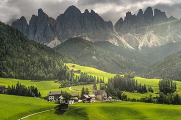 Fototapeten Green hills in the background beautiful mountains in Italy, Dolomites © Jarek Pawlak