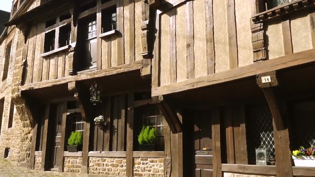 front view of french colombage houses 