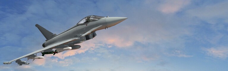 Fototapeta na wymiar military fighter jets - modern armed military fighter jets flys in the sky