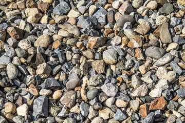 Stones on the railway embankment as a background