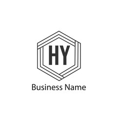 Initial HY Letter Logo Design