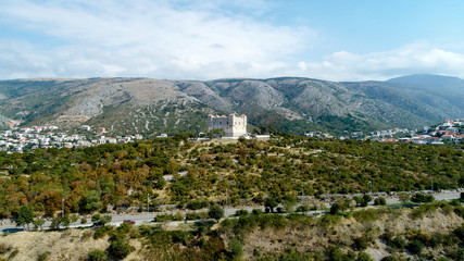 Fototapeta na wymiar The Nehaj Fortress is a fort on the hill just above the town of Senj, Velebit, Croatia. The fortress was built in 1558 to fight the Ottoman Empire.