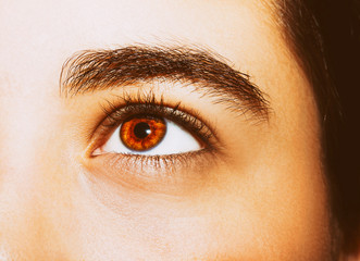 A beautiful insightful look girl's eye. Close up shot.