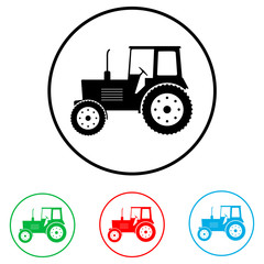 Tractor icon, logo on white background