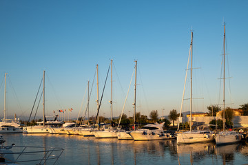 Fototapeta na wymiar Harbor in Marina di Pisa, Italy