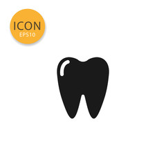 Tooth icon isolated flat style.