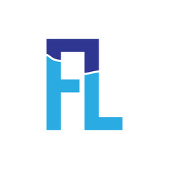 FL letter with sea wave logo