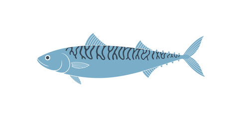 Mackerel logo. Isolated mackerel on white background