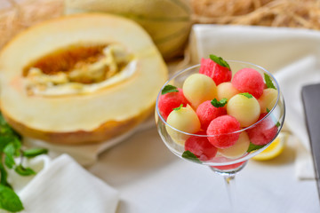  melon with  watermelon