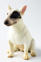 Toy White Bulldog. Back view