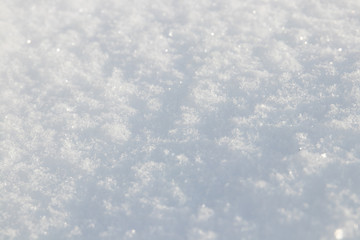 Snow crystals and snowflakes background close up macro