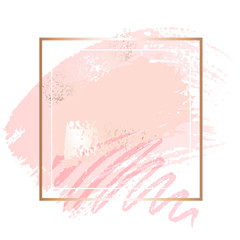 Golden pink art frames. Modern card design, brush stroke, lines, points, gold, premium brochure, flyer, invitation template. Beauty identity elegant style. Hand drawn vector. - obrazy, fototapety, plakaty