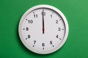 clock shows twelve o'clock