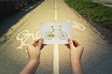 holding bicycle icon