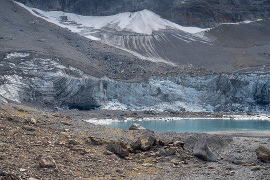 Gletschereis und Gletschersee am Clariden-H&ouml;henweg, Fisetengrat-Klausenpass