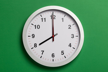 clock shows eight o'clock