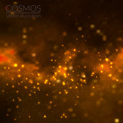 Space vector background with stars. Universe illustration. Colored cosmos backdrop with stars claster.