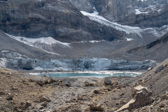 Gletschereis und Gletschersee am Clariden-H&ouml;henweg, Fisetengrat-Klausenpass