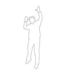 white background, sketch male jumping
