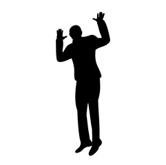 silhouette man jumping