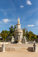 Detail of the fountain of the Mariblanca in Aranjuez, province of Madrid