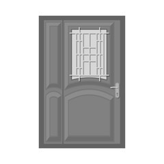 Isolated object of door and front logo. Set of door and wooden stock symbol for web.