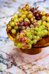 Grapes in a wooden bowl