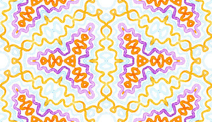 Colorful Geometric Watercolor. Dazzling Seamless P