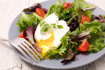 poached egg and salad