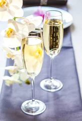 Foto op Aluminium Two glasses of champagne. Brunch. Engagement © Наталья Купрейченко