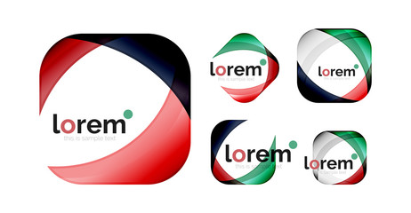 Set of geometric convergence vector icons