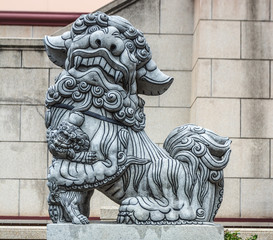 beautifully carved stone lions