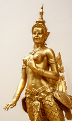 Kinnaree golden statue beautiful