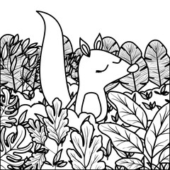 wild chipmunk in the jungle scene