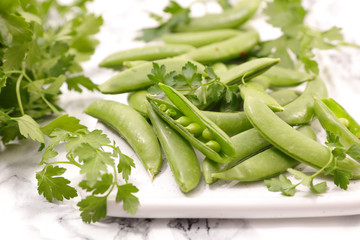 green pea with parsley