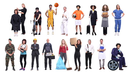 Group of people with different professions