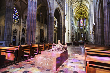 Sculpture of Saint Vojtech in The Metropolitan Cathedral of Saints Vitus, Wenceslaus and Adalbert (Katedrala svateho Víta) in Prague, Czech Republic