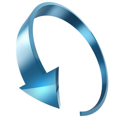 Blue plastic round arrow