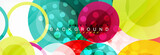Abstract colorful geometric composition - multicolored circle background