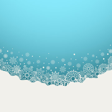 Abstract Christmas background with white snowflakes