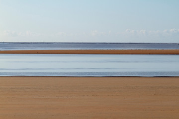 France, mouth of the Loire, the foreshore at low tide.