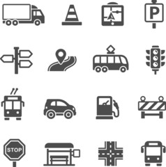 Transportation icons set