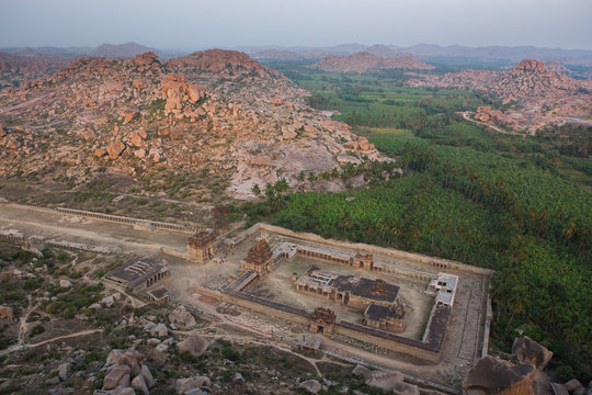 Overview of Achyutaraya Temple, Hampi, former capital of the Kingdom of Vijayanagara, UNESCO World Heritage Site, Karnataka, India