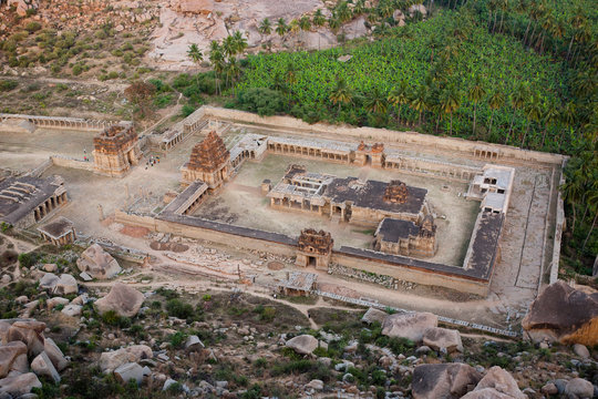 Overview of Achyutaraya Temple, Hampi, former capital of the Kingdom of Vijayanagara, UNESCO World Heritage Site, Karnataka, India