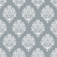 Grey and white seamless vintage wallpaper pattern