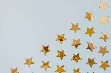 Golden stars on a blue background.