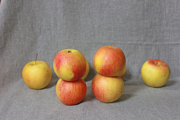 two towers of apples