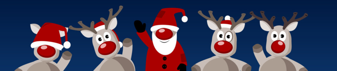 Banner Weihnachten Weihnachtsmann Rentier © Brand75