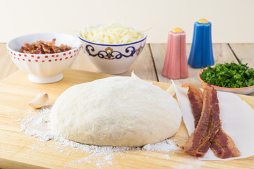 Homemade cheesy bacon holiday rolls.